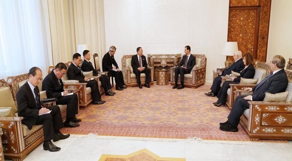 الرئيس السوري يستقبل وزير خارجية كوريا الشمالية 