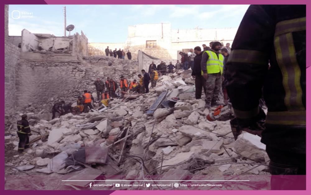انهيار مبنى سكني في «حلب»