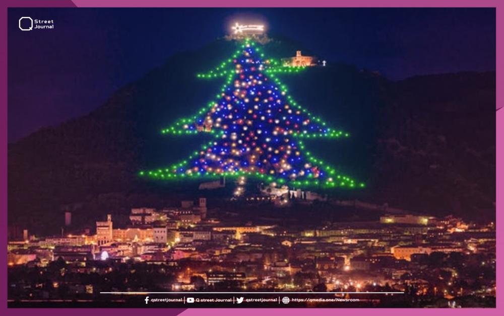 إيطاليا تضيء أكبر شجرة عيد ميلاد في العالم