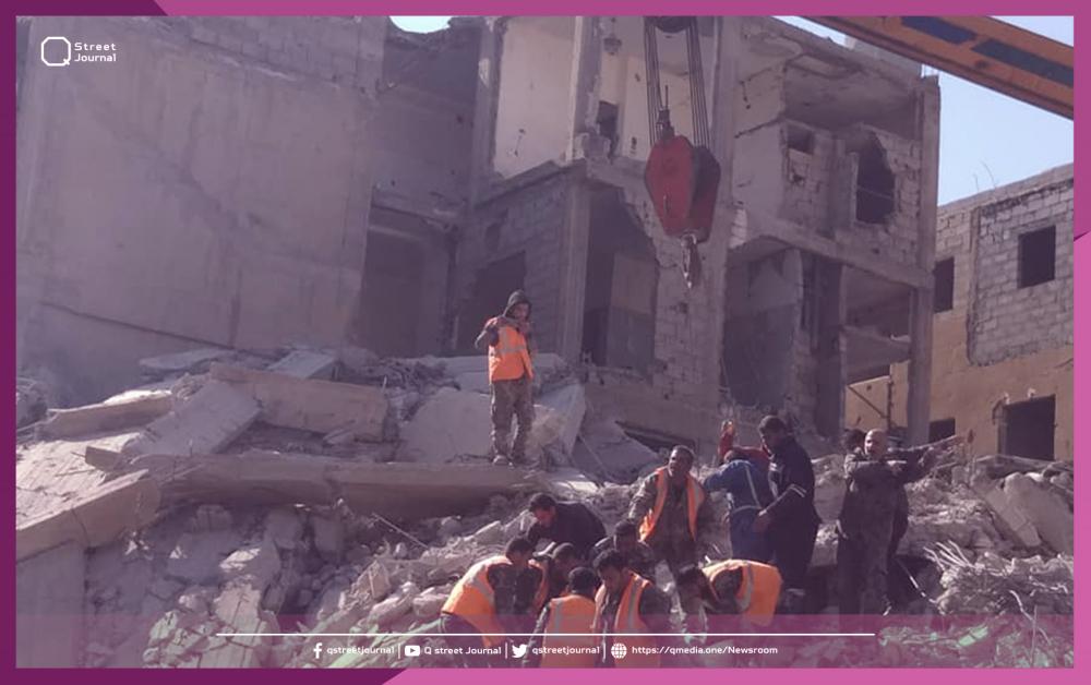 انهيار مبنى بشارع «سينما فؤاد» بـ«دير الزور»