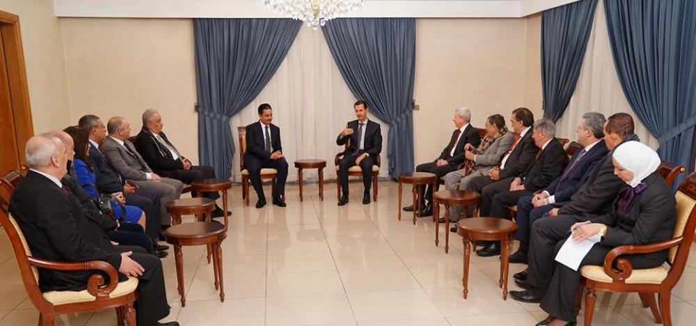 الرئيس الأسد يستقبل وفداً من اتحاد المحامين العرب 