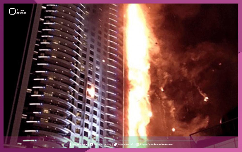 اندلاع حريق في برج سكني بالإمارات
