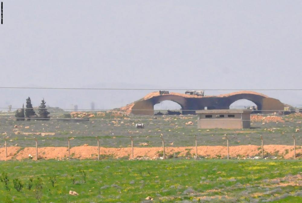 عدوان أمريكي على مطار الشعيرات بحمص 7/4/2017