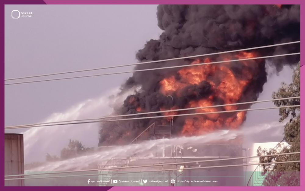 حريق ضخم في منشأة نفطية جنوب لبنان 